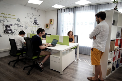 a group of people in a room