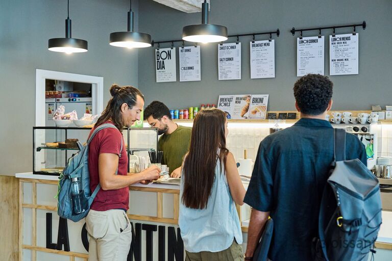 a man and a woman standing in a room