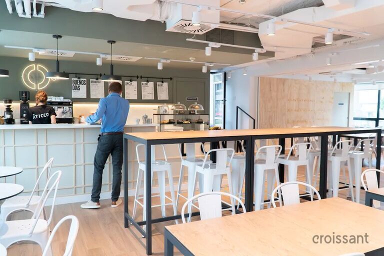 a group of people in a room