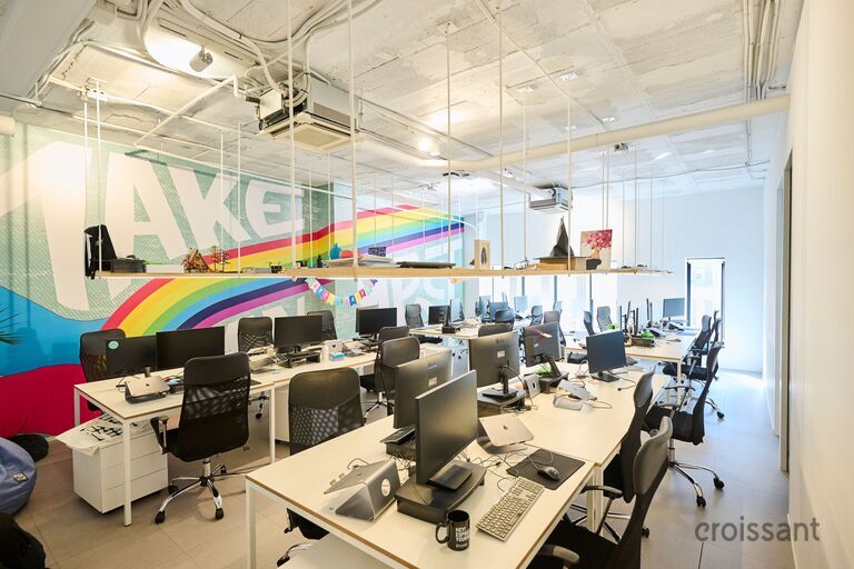 a group of people in a room