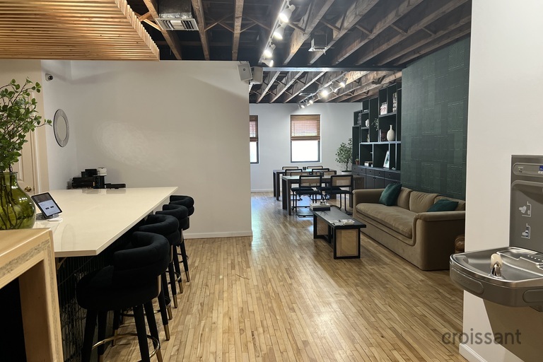 a room filled with furniture and a table