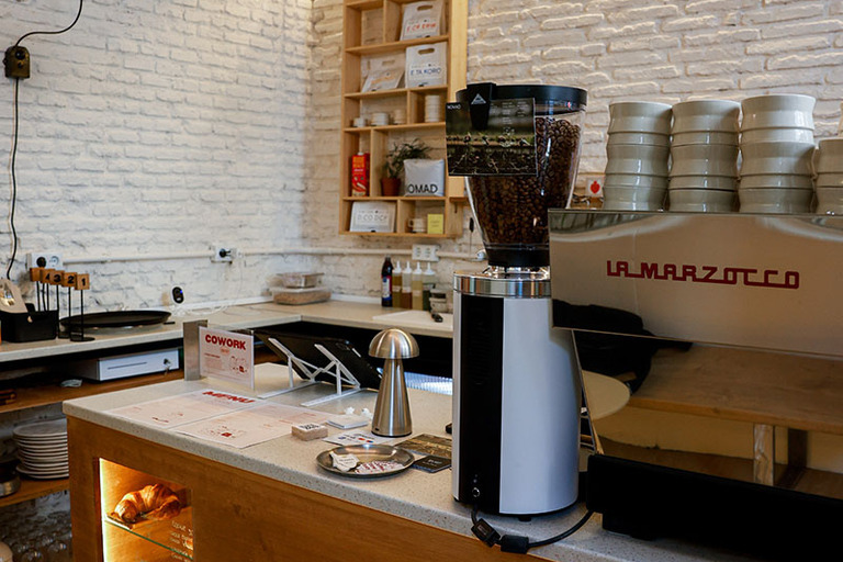 a kitchen with a lot of items on a table