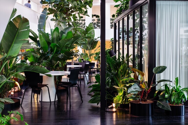 a living room filled with furniture and vase of flowers on a table