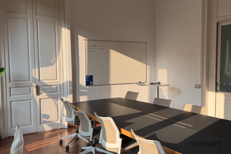 a room with a desk and chair