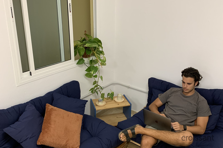a man sitting on a couch