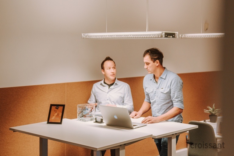 a person sitting on a table