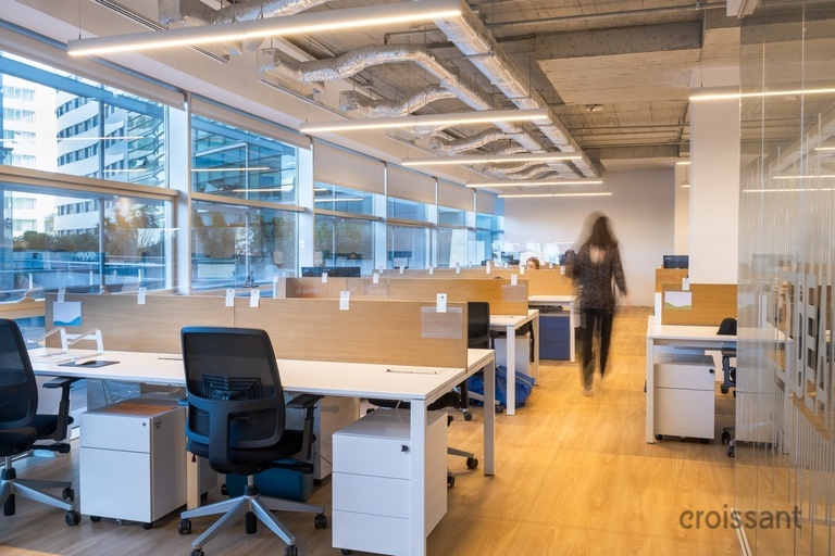 a dining room table in front of a building