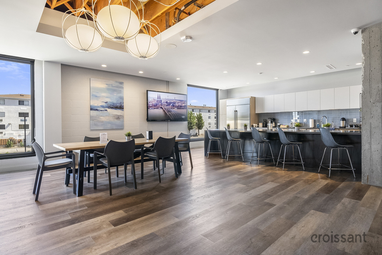 a room filled with furniture and a table