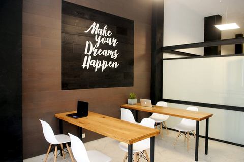 a chair sitting in front of a table