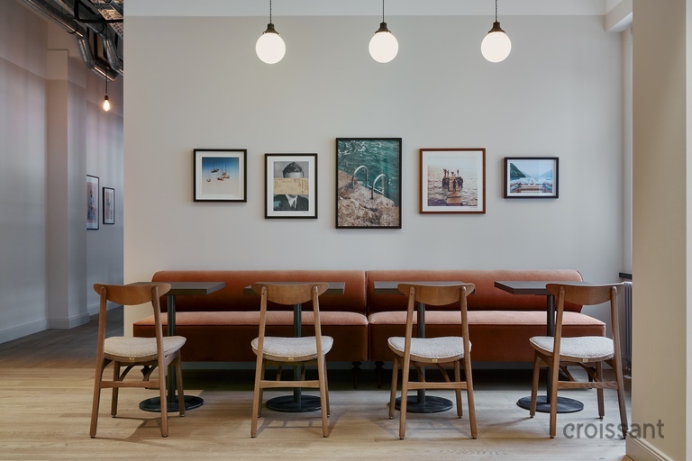 a living room with a wooden floor