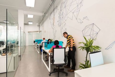 a group of people in a room