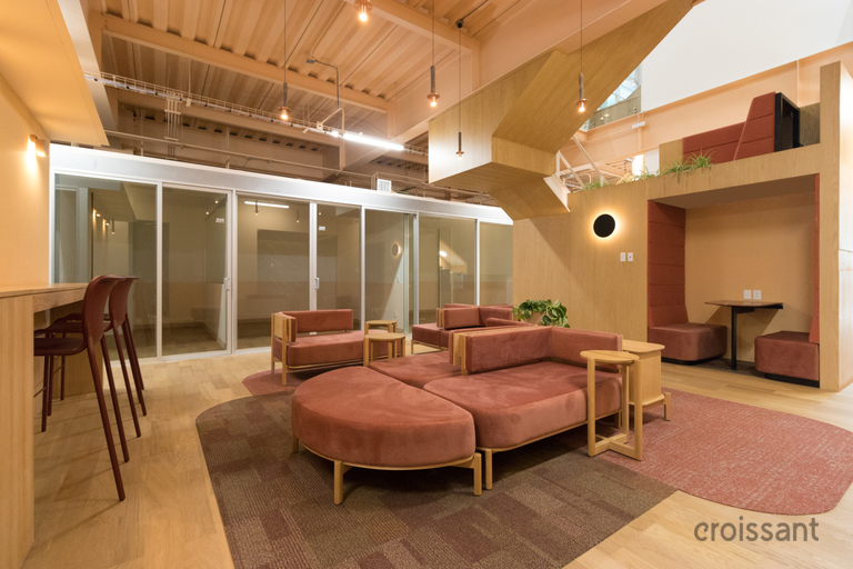 a room filled with furniture and a table