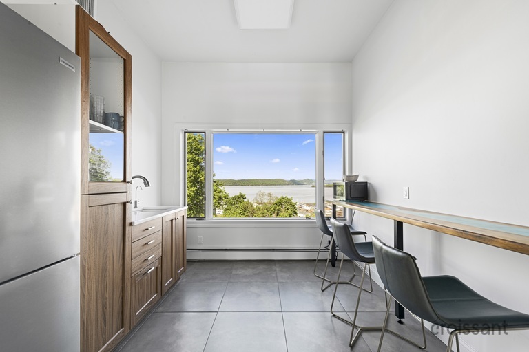 a room with a large window