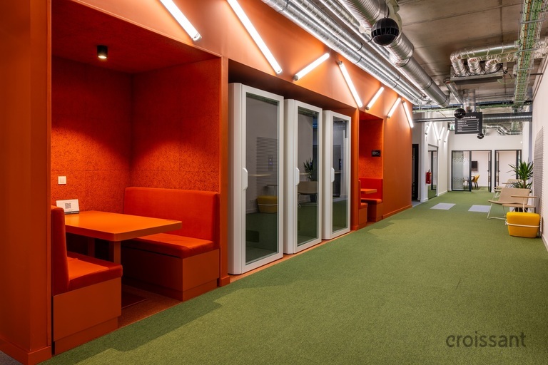 a large orange building
