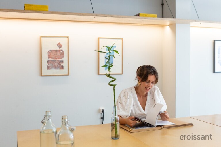 a person sitting at a table