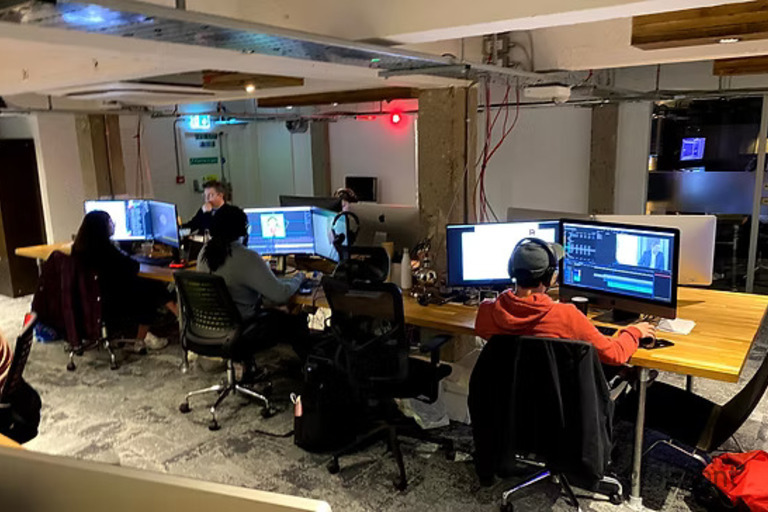a desktop computer sitting on top of an office desk