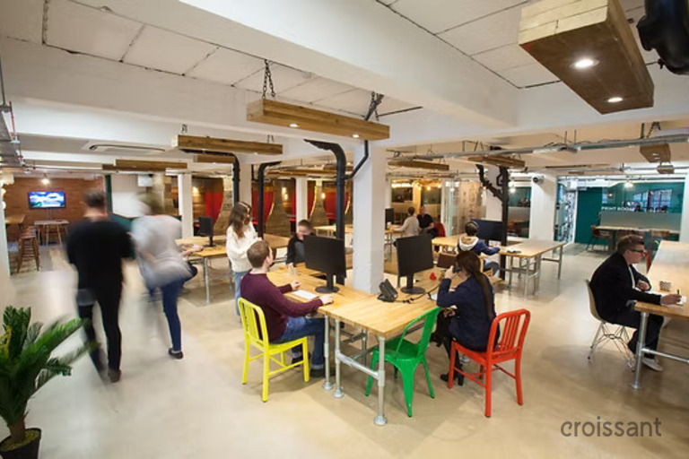 a group of people in a room