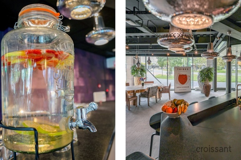 a group of glass bottles on a table