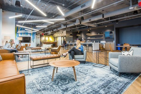 a room filled with furniture and a table
