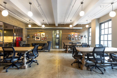 Open coworking space on the 12th floor