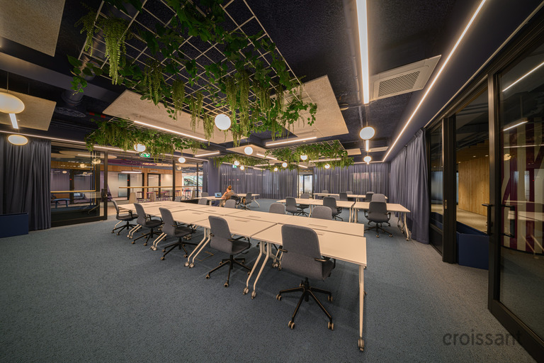 a chair sitting in front of a building