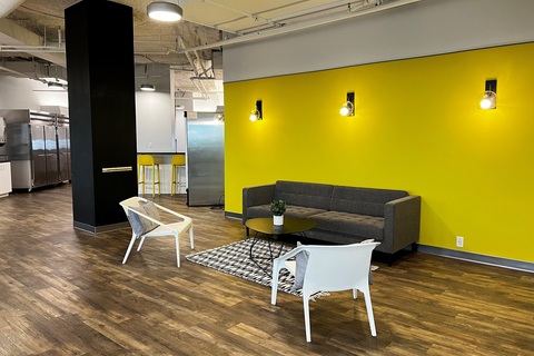 a room filled with furniture and a table