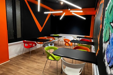 Ibiza ( up to 24 in theatre formation, or 14 with tables)